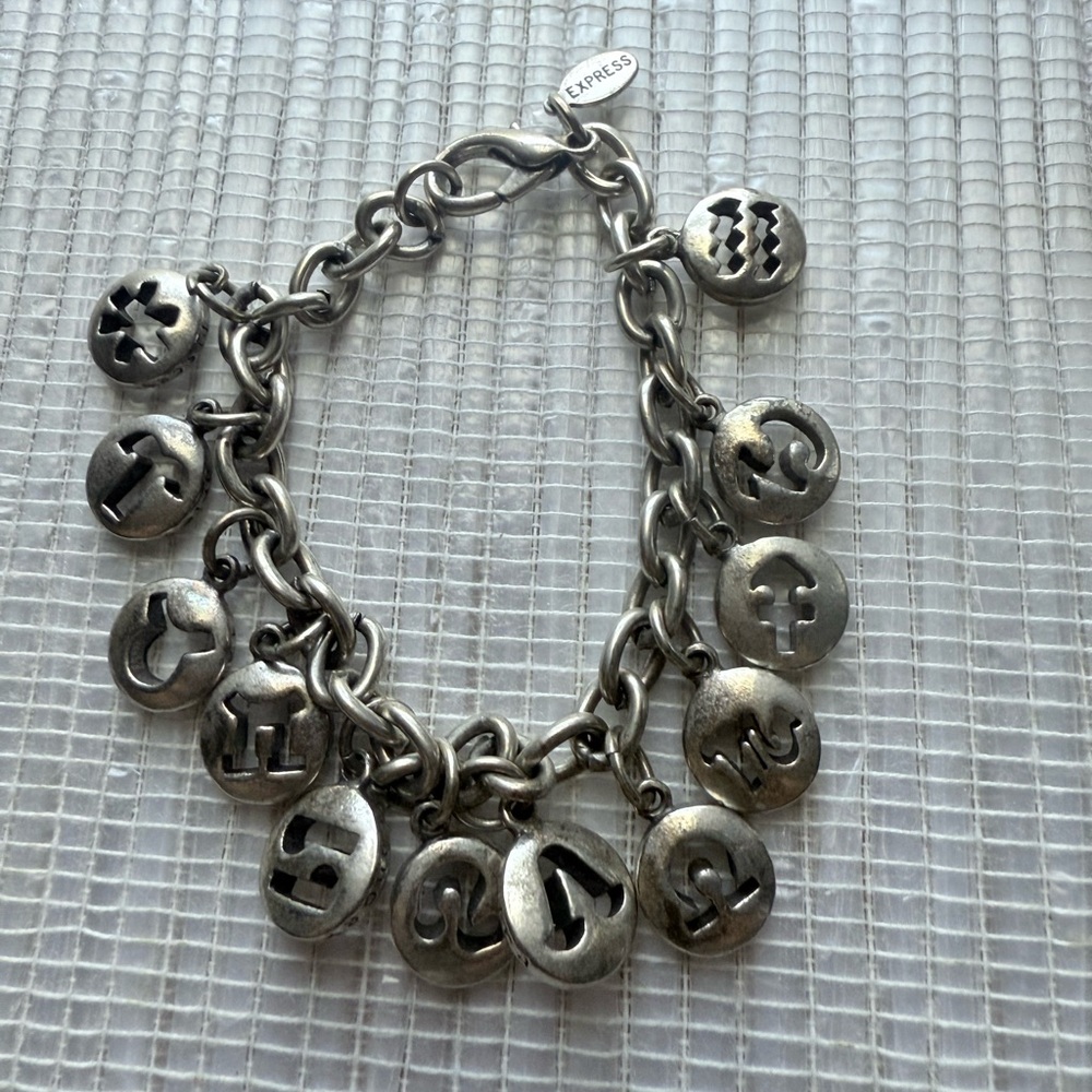 Express Silver-Tone Cutout Zodiac Charm Bracelet ✨